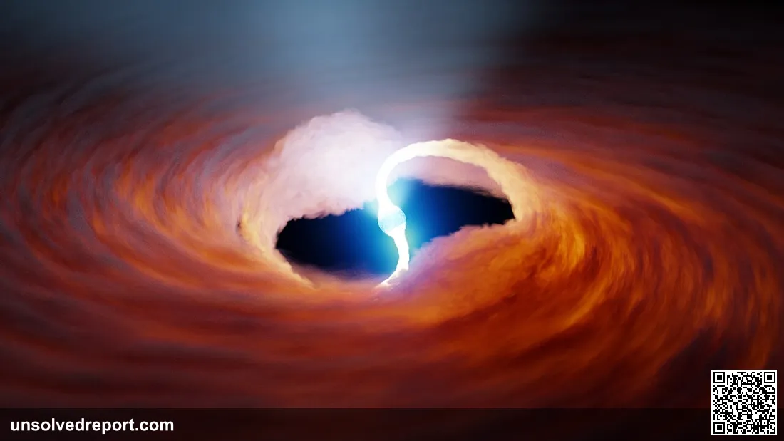 Figure ATwo rivers of hot gas are siphoned onto the surface of a neutron star (the collapsed remains of a dead star) in…