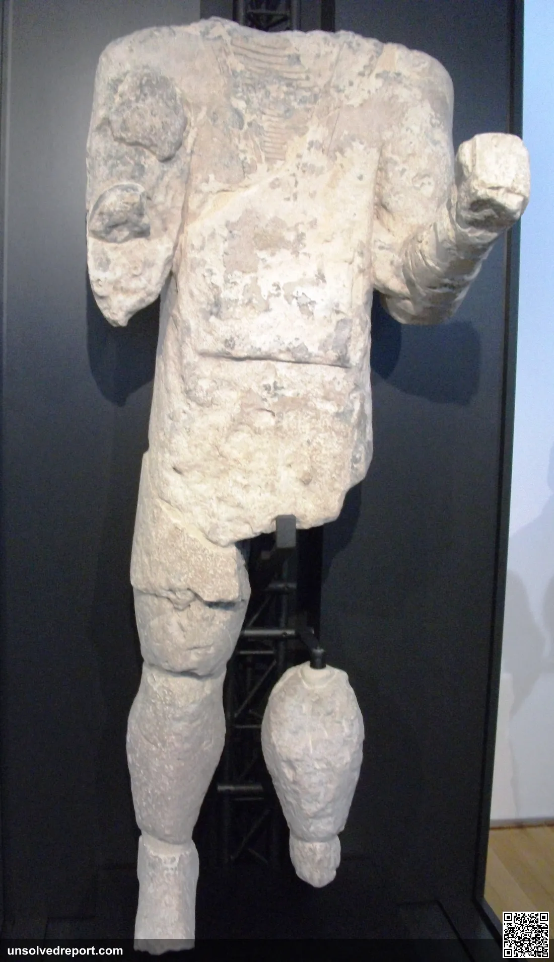Giant of Mont'e Prama archer statue, Nuragic bronze age sculpture from the Cabras necropolis, Sardinia