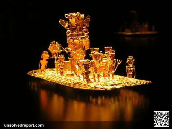 Muisca raft, representation of the initiation of the new Zipa in the lake of Guatavita. It was found in 1969 in a cave …