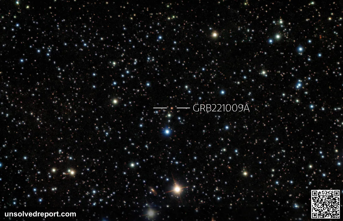 Gemini South telescope image of GRB 221009A afterglow — the record-breaking brightest gamma-ray burst of all time