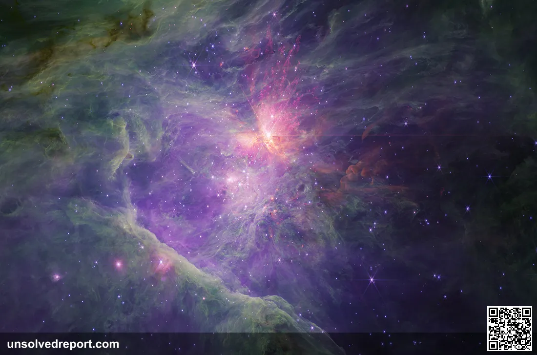 The Trapezium Cluster in the core of the Orion Nebula, imaged by the JWST NIRCam survey that discovered the JuMBOs.