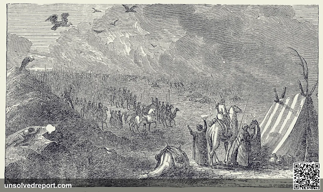 The lost army of Cambyses II according to a XIX century engraving.
