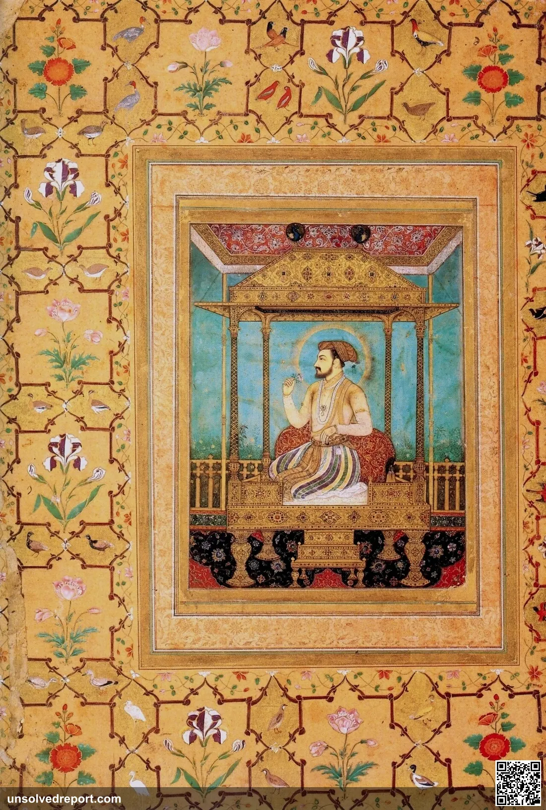 Portrait of Shah Jahan on the Peacock Throne(?)