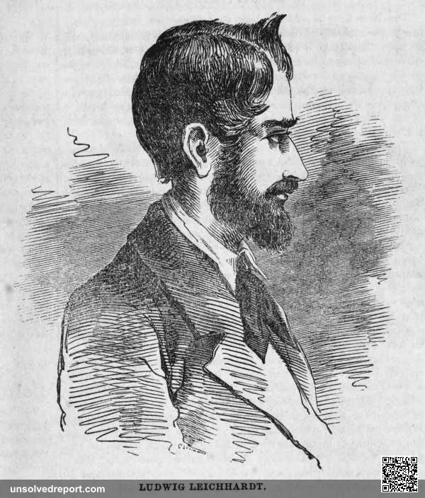 Wood engraving portrait of Ludwig Leichhardt, the explorer who disappeared with six companions while attempting to cross Australia in 1848