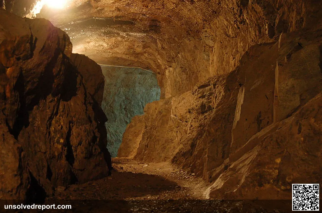 Inside the Osówka underground complex, part of the unfinished Nazi Project Riese tunnel network dug into the Owl Mountains.