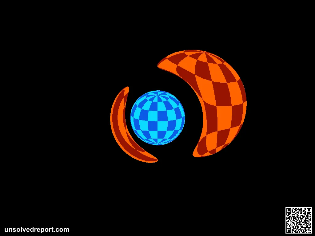 Gravitational lensing of the image of a massless companion star (red) by a neutron star (blue). The companion star is s…