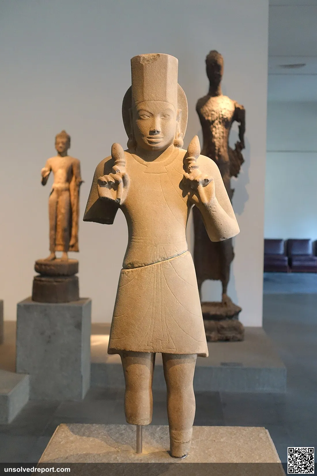 Surya (sun god), Nui Ba The, An Giang, 6th-7th century, sandstone - Museum of Vietnamese History - Ho Chi Minh City - D…