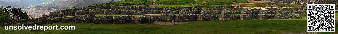 Panorama of Sacsayhuamán Inca site in Cusco, Peru. The panorama is a stitch of multiple images with Hugin modified with…