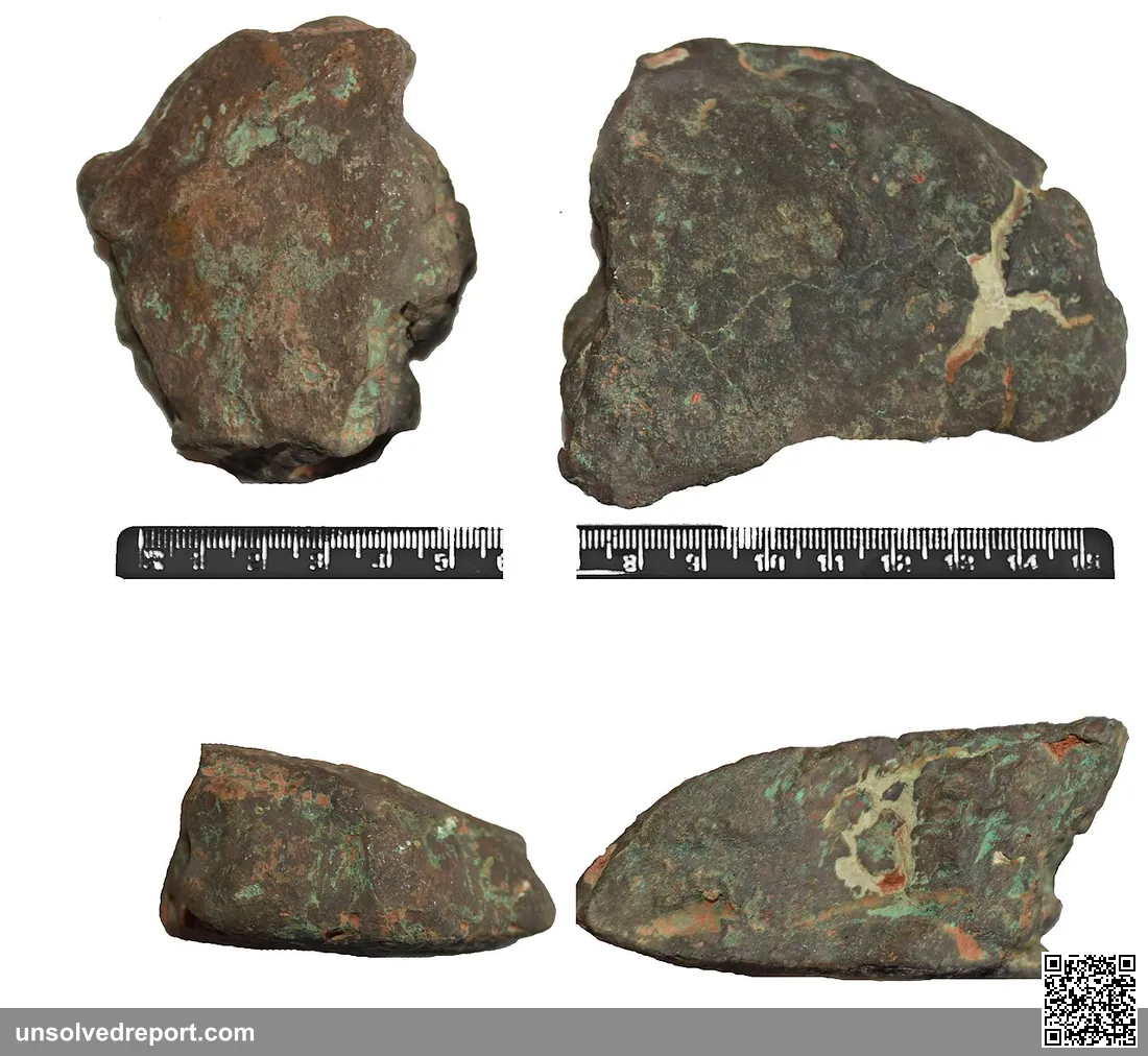 The two ingots were recovered within c.1.5 metres of each other at a depth of c.10cm below the surface. Description Ing…