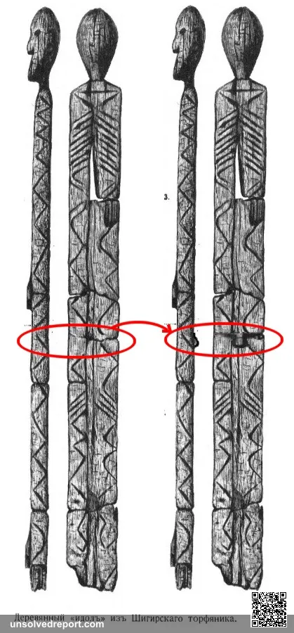Shigir idol's Tolmachev drawings with newly discovered bidimensional face