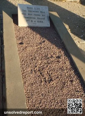 The simple burial site of The Somerton Man at the West Terrace cemetery in Adelaide