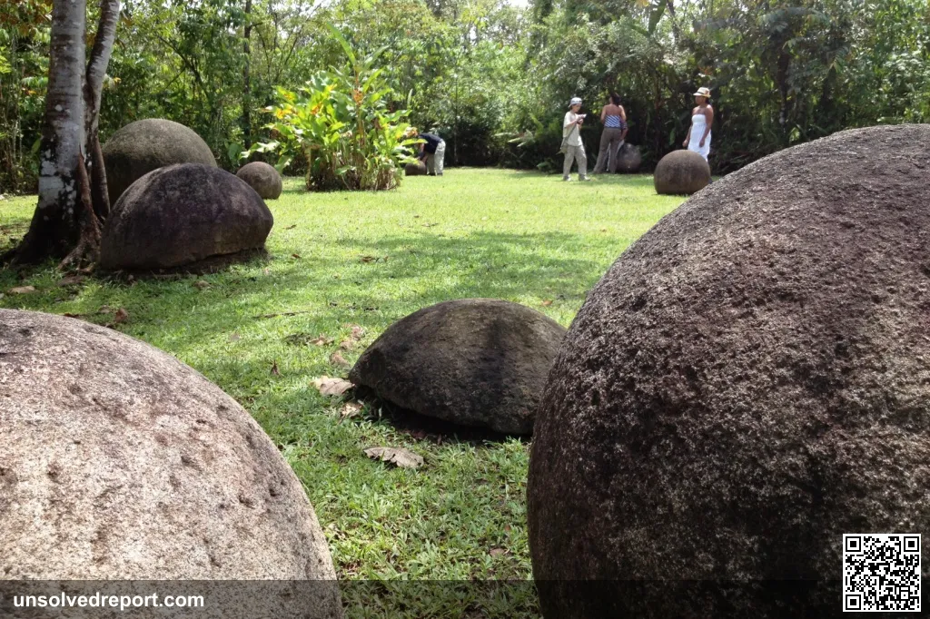 Some of the stone spheres found in Finca 6 in the care of the National Museum of Costa Rica