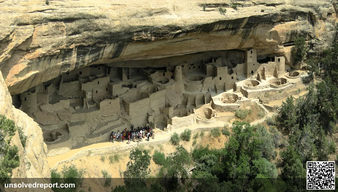 Cliff Palace at Mesa Verde, the largest of the Ancestral Puebloan cliff dwellings abandoned in the late 1200s.