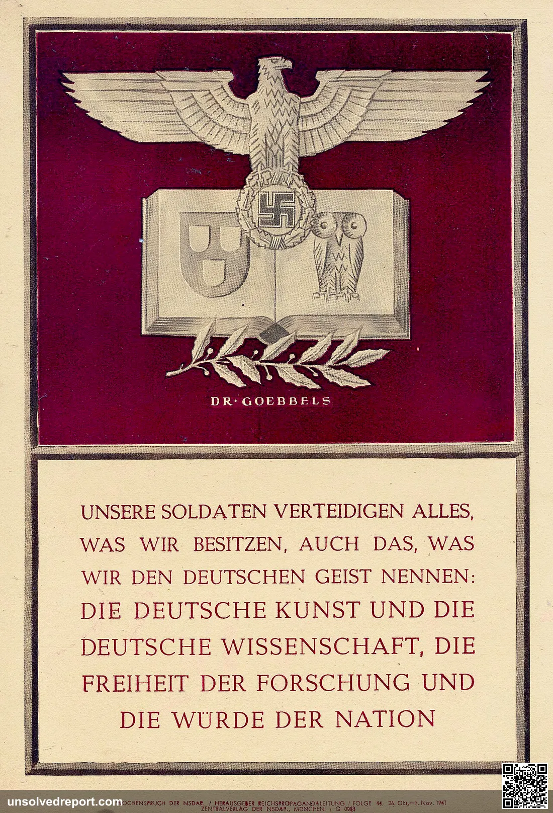 "Our soldiers are defending everything that we possess, including that which we call the German spirit: German art and …