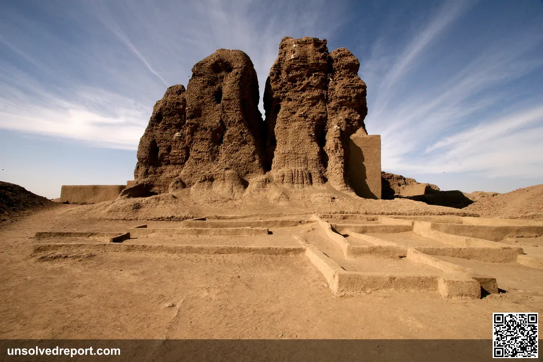 The large mud brick temple known as the Western Deffufa in the ancient city of Kerma, Sudan